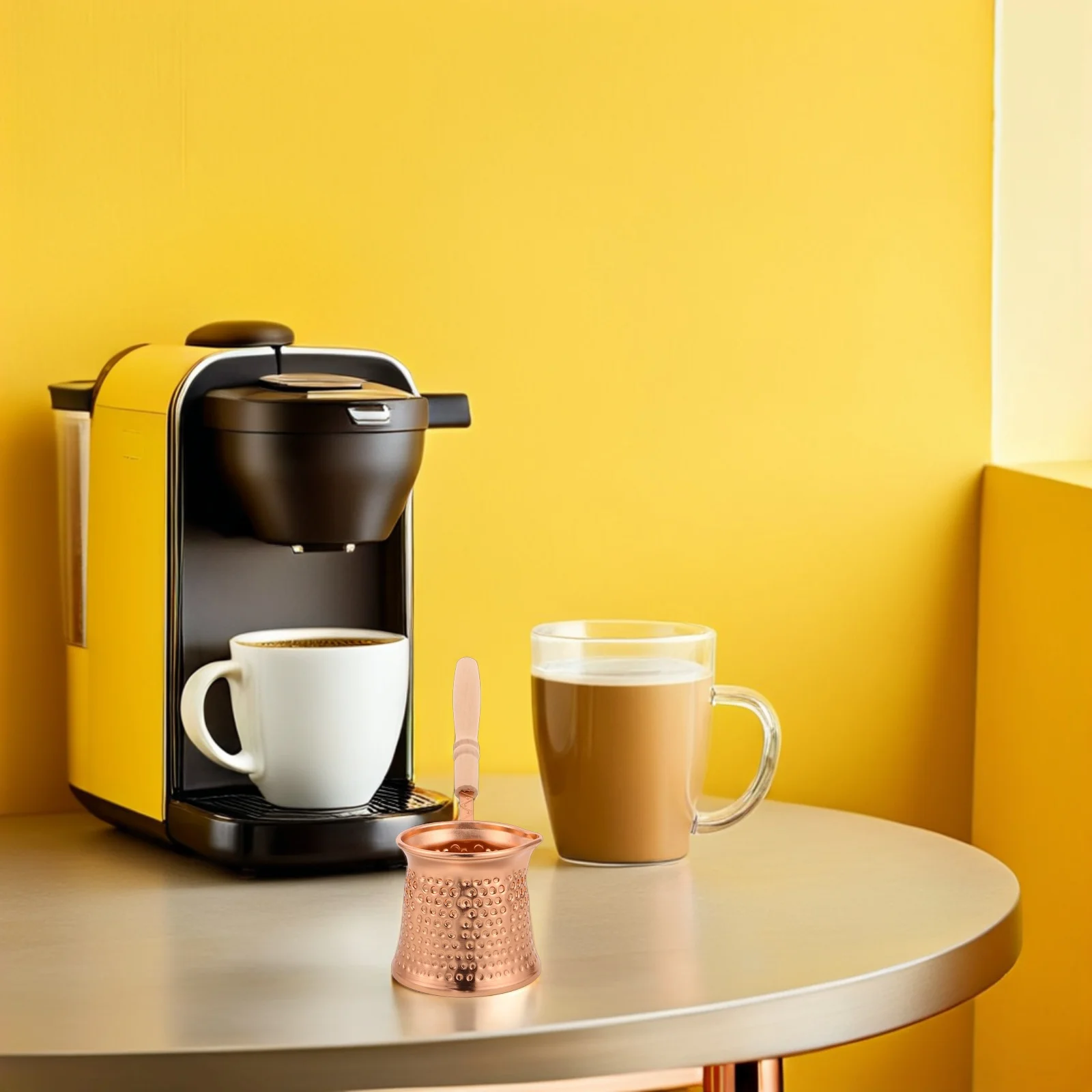 

Traditional Turkish Coffee Pot Stainless Steel 300ml Turkish Coffee Maker Handheld Professional Espresso Brewing Equipment