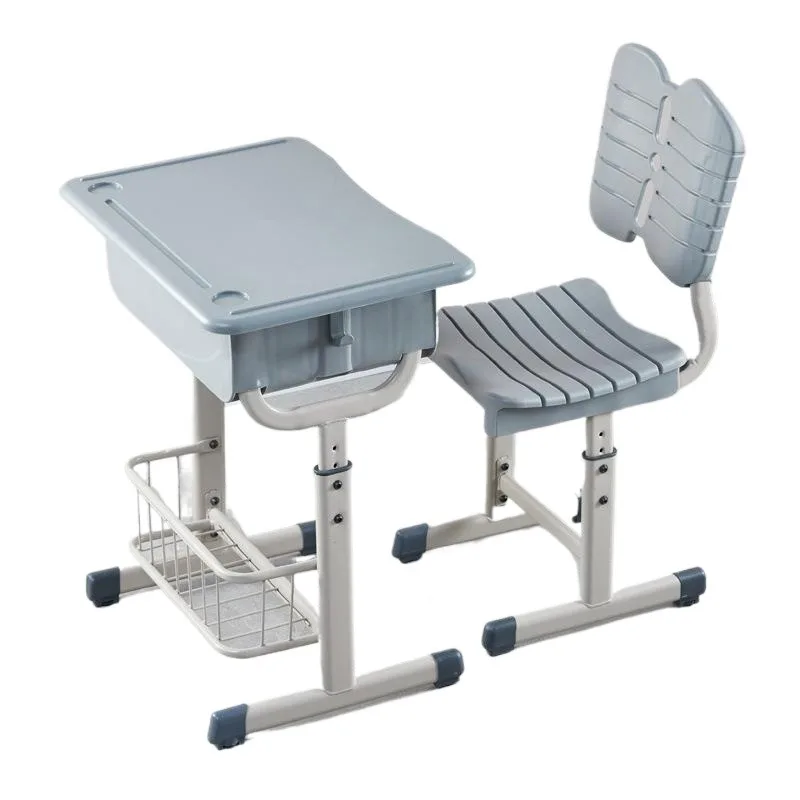 Escritorios y sillas escolares para estudiantes individuales, juego de escritorios para escuela secundaria, muebles escolares