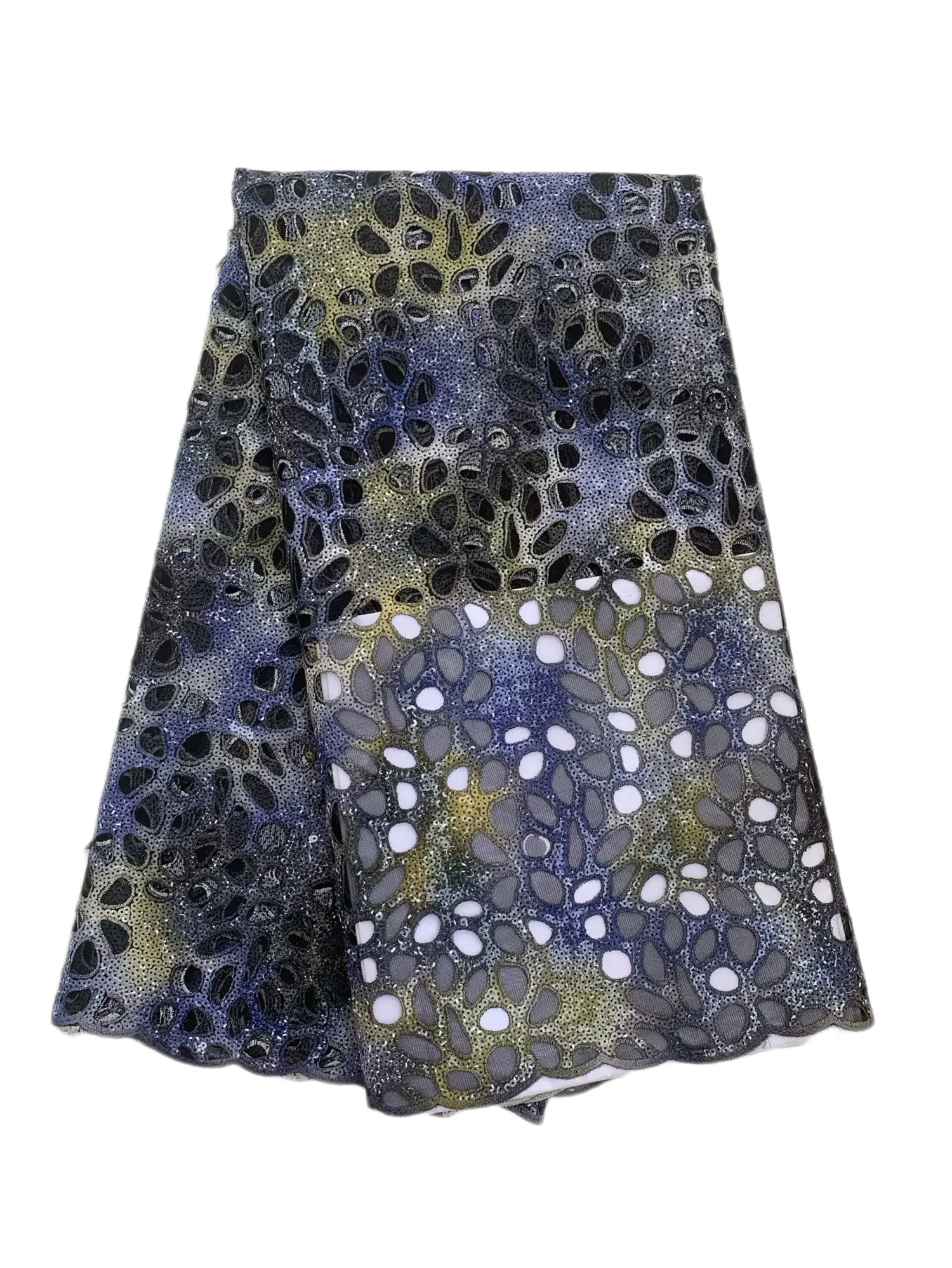 Multicolor African Lace Fabric High Quality Fabrics For Sewing Hollow Out Design Nigerian Wedding Dress French Tulle Materials