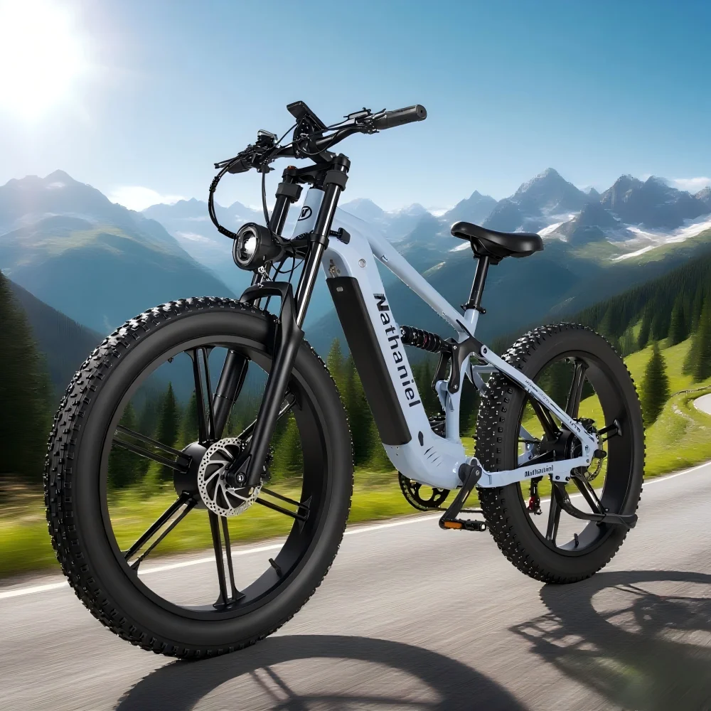 Nathaniel SYR09 E-Bike 2000W Dual Drive 26x4.0 Fat Tire 48V20AH Battery E-Mountain Bike Outdoor Sports All-Terrain Electric Bike