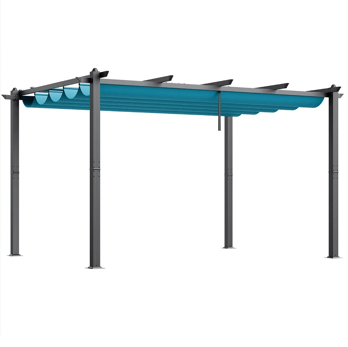 

VEVOR 10'x13' Outdoor Retractable Pergola with Sun Shade Canopy Aluminum Bule