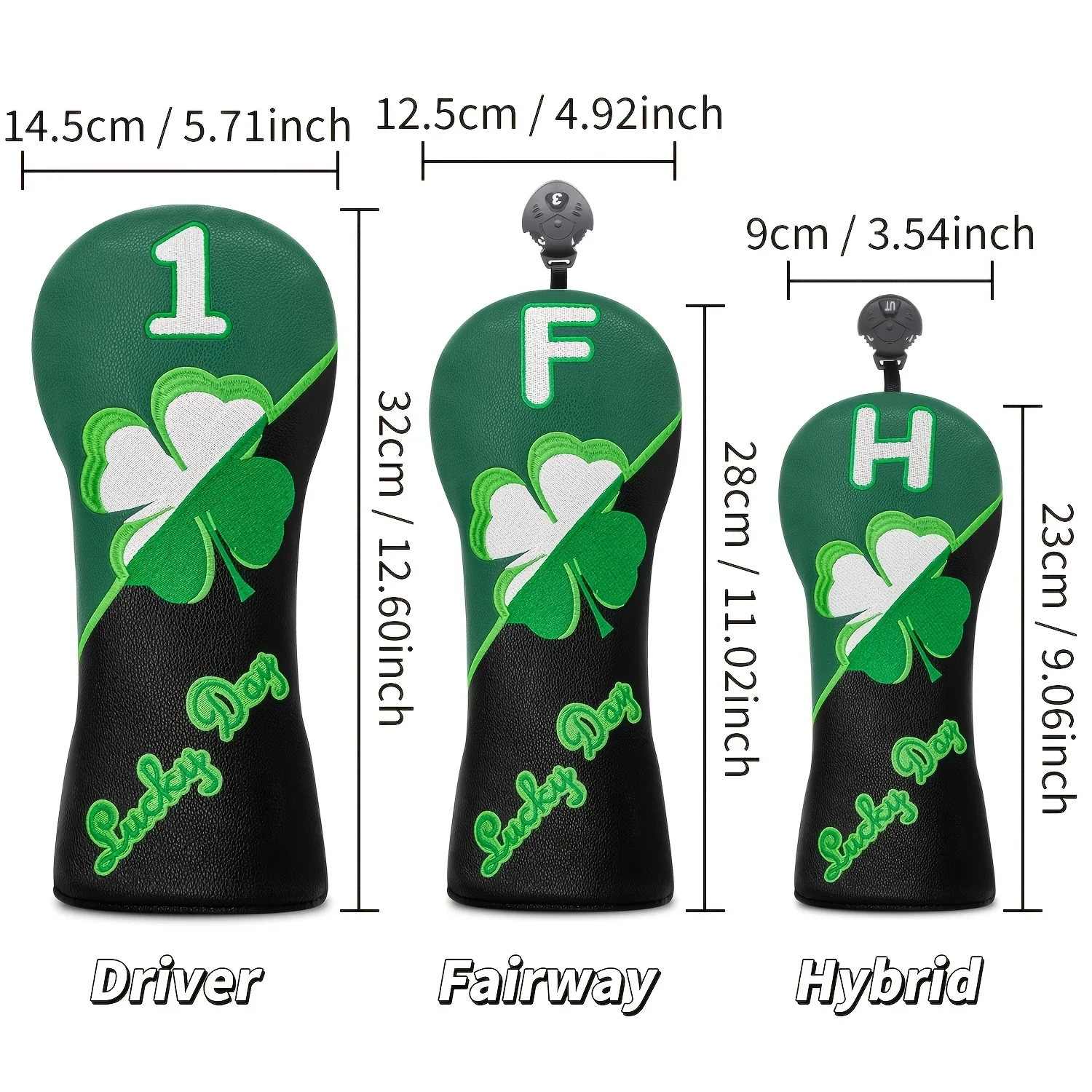 1/4pcs Golf Headcovers - Floral Pattern Golfer Design Black Golf Club Head Covers, Suitable for Drivers, Fairway Woods, Hybrids image 6