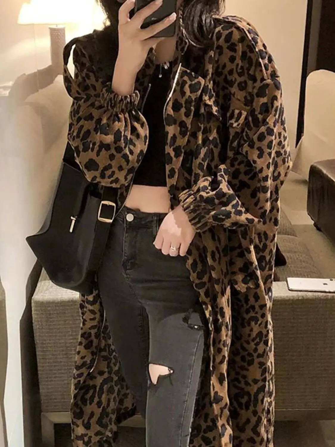 

Summer new versatile leopard print small coat for women, spicy girl, short style, outer cardigan, thin style, long sleeved sun p