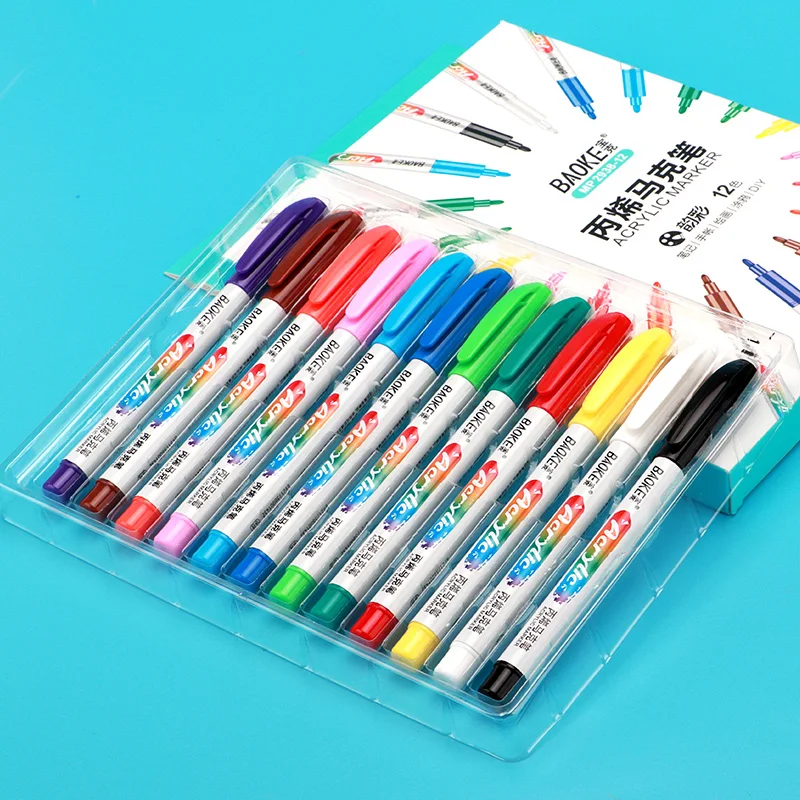 BAOKE MP2938-12 Acrylic Marker 12colors/Set