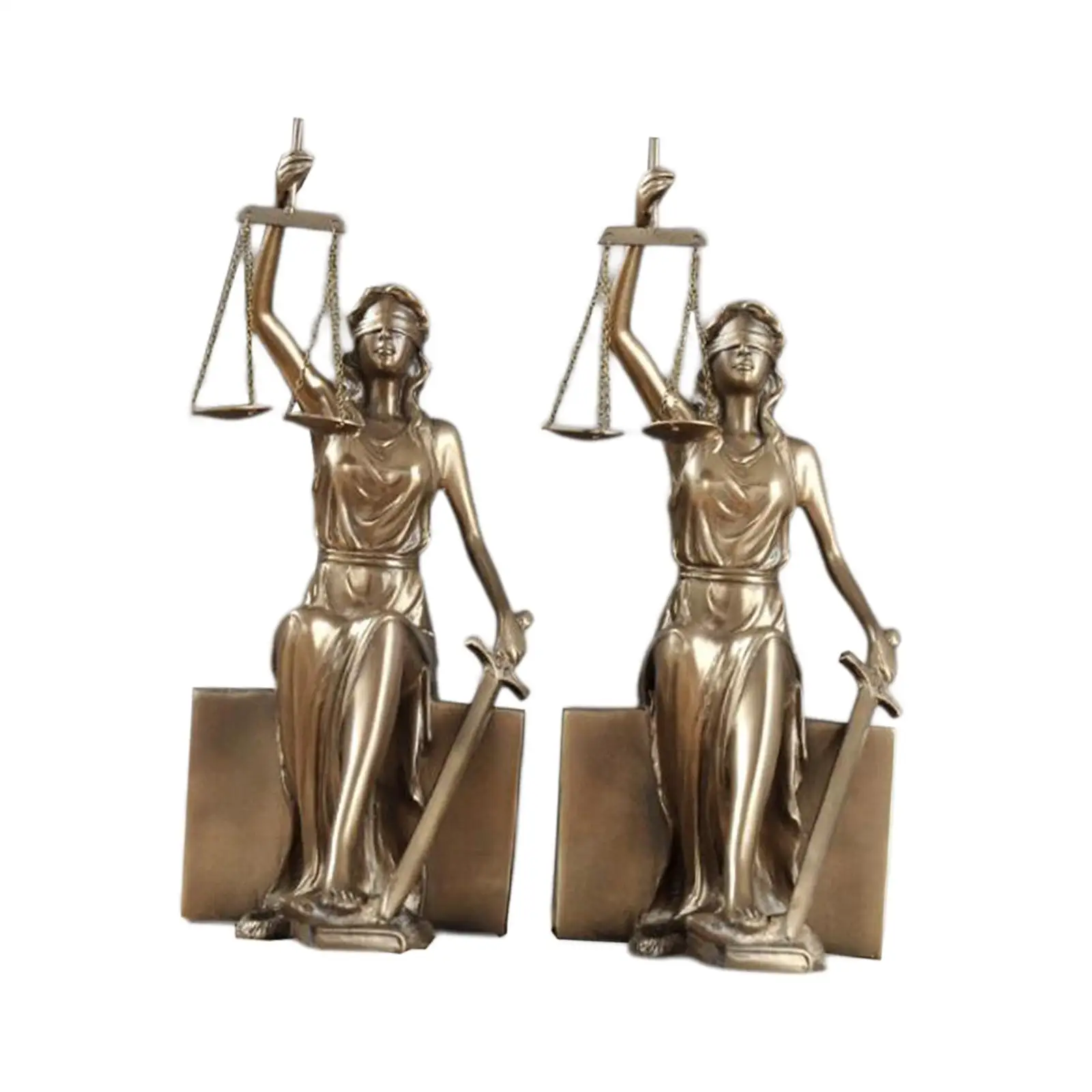 

Lady Justice Statue Decorative Bookends Vivid Details Roman Goddess Sculptures