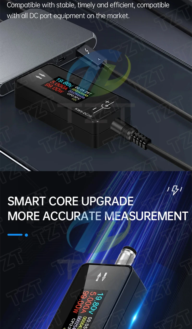 KWS-DC28 0,96 Zoll TFT HD Digitalanzeige DC-Spannungsmesser Leistungsmesser Handy-Ladetester Detektor Elektrikerwerkzeug – Detail 6