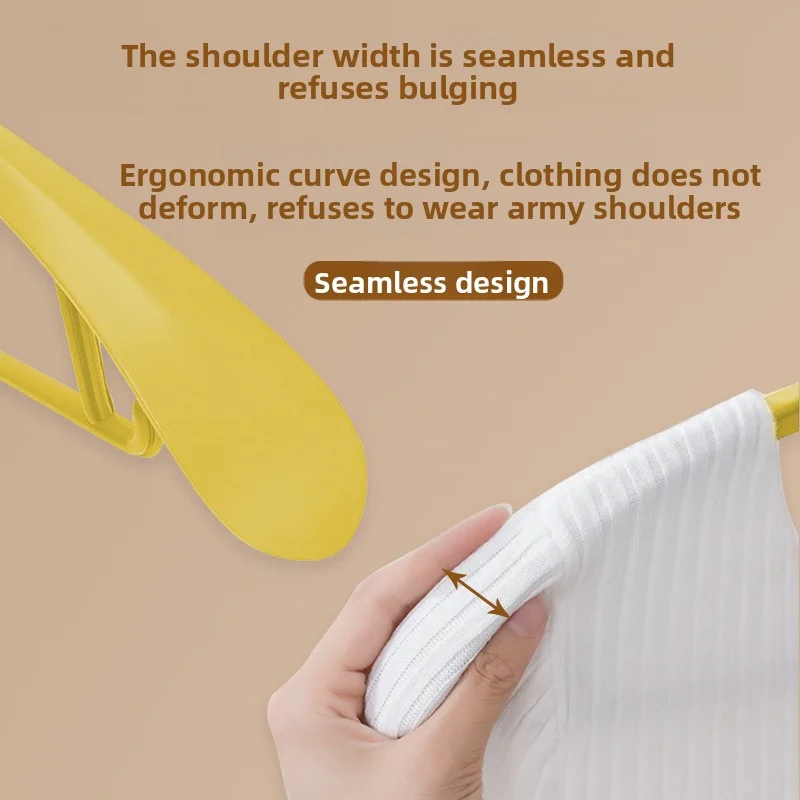 Thickened Non-Slip Hangers with Anti-Shoulder Corners Household Clothes Rack Shoulder-Free Plastic Hanging Supports for Garments