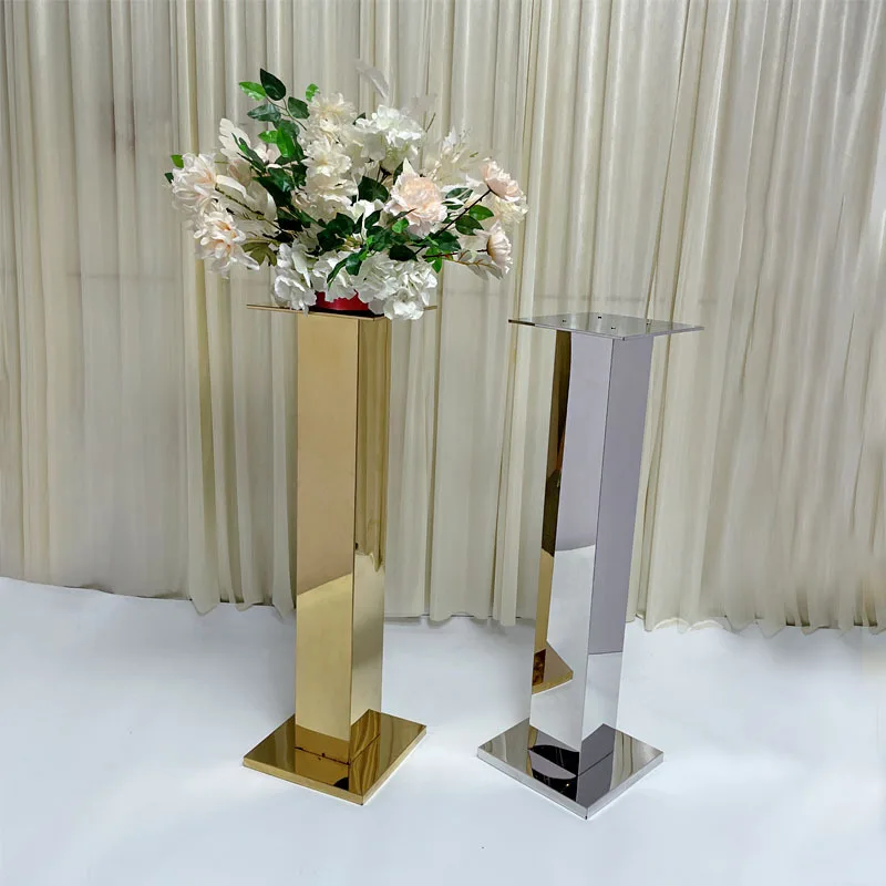 10 PCS/ Lot Flower Road Lead Metal Pillar Wedding Table Centerpieces Event Party Vases Home Hotel Decoration