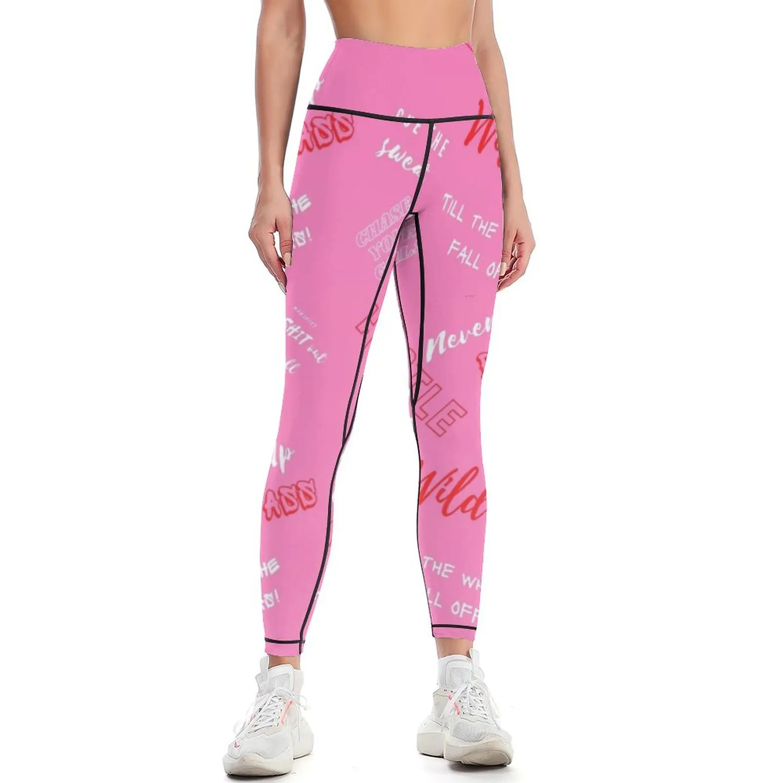 Pink, Red White Fitness Fire Line Series 3 Leggings legging gym gym pants Womens Leggings