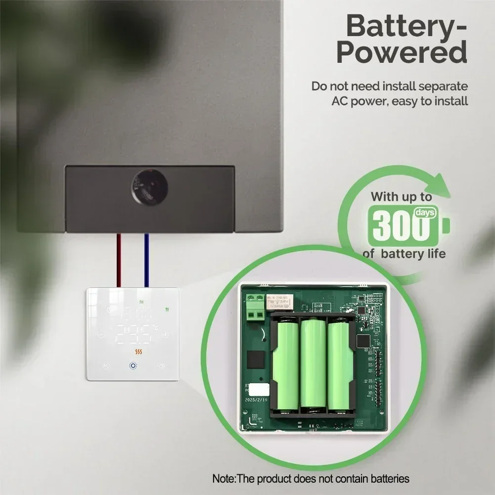 Smart Digital Thermostat Featuring Remote WiFi Control and 7 Day Programmable Schedule for Gas Boilers with Integration
