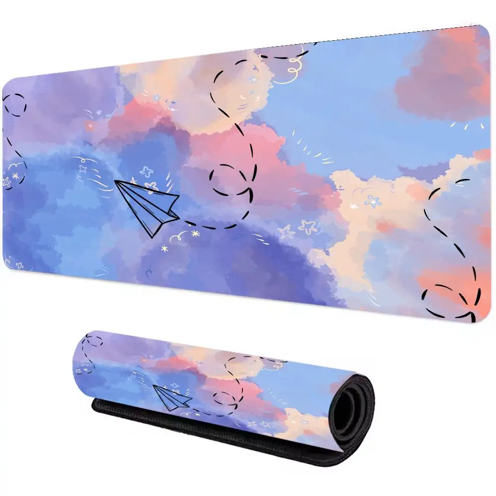 

400x900 Коврик для мыши Sky Cloud, большой коврик для компьютерного офиса, игрового стола, XXL, резиновый нескользящий коврик для игровой клавиатуры, длинный настольный коврик