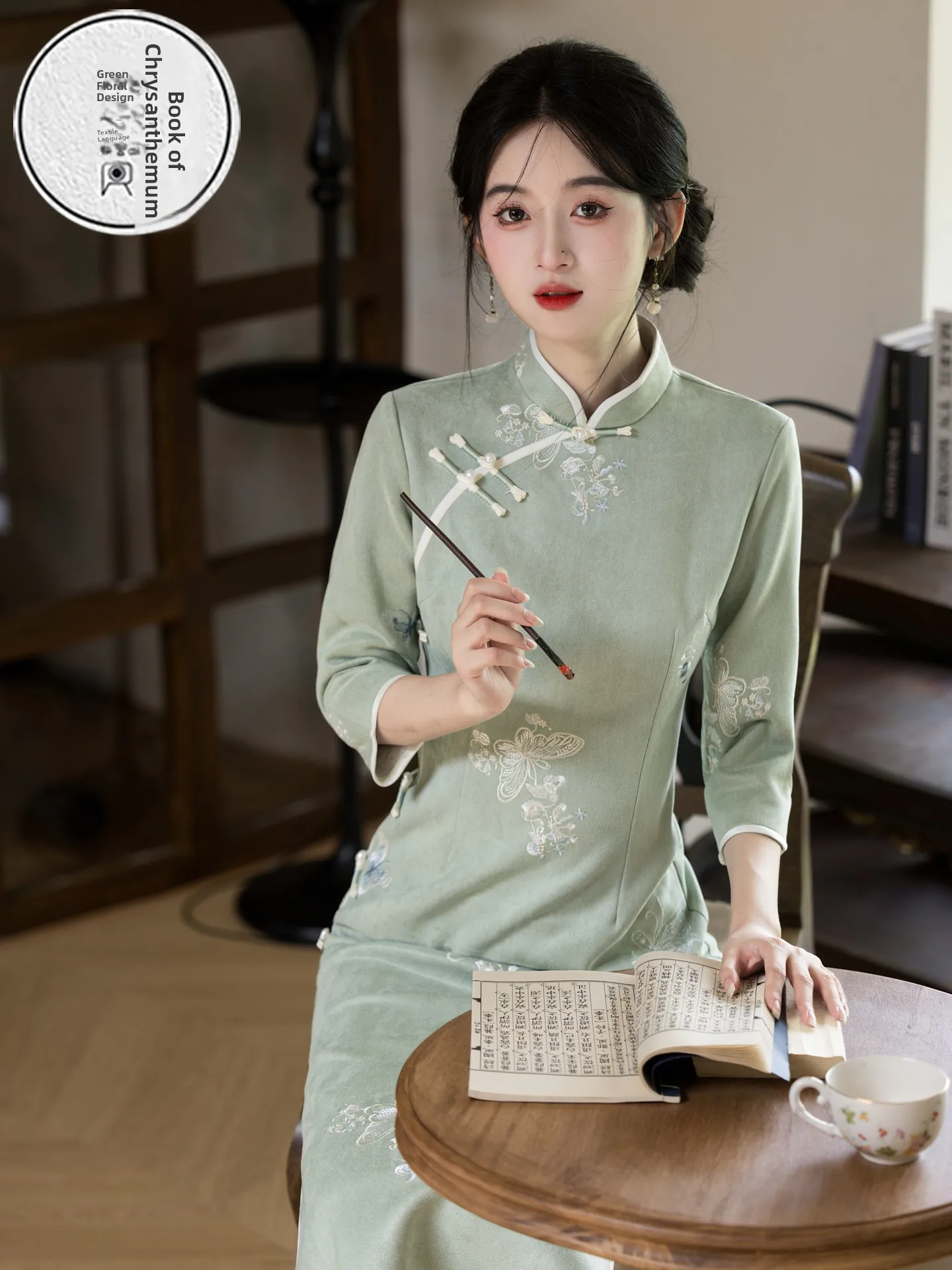 primavera-2025-nuovo-abito-cinese-da-donna-con-colletto-een-con-bottoni-applicati-ricamati-gonna-lunga-tono-freddo-cheon-tradizionale
