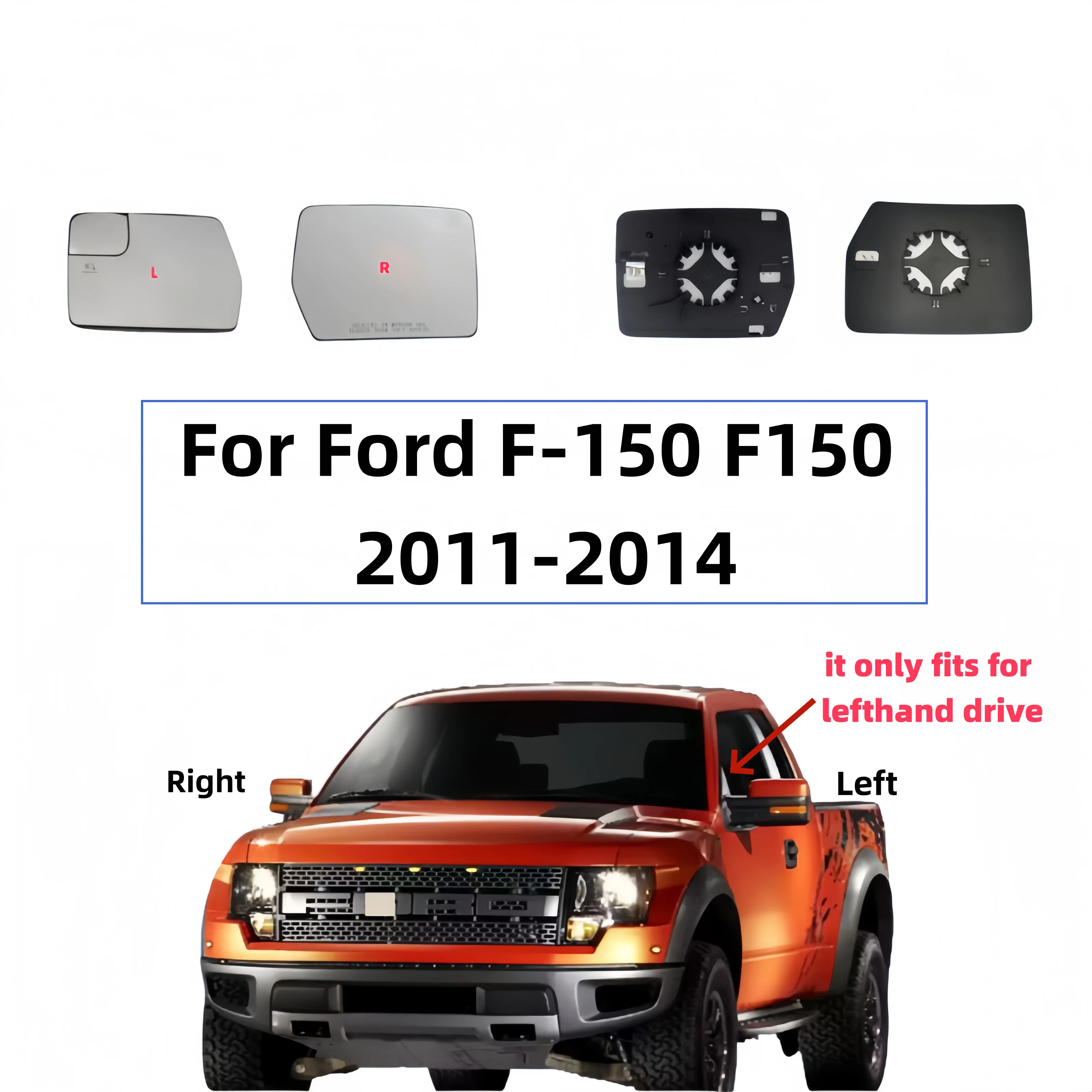 

Для Ford F-150 F150 2011-2014 пикап с подогревом боковое зеркало стекло выпуклое широкоугольное зеркало замена детали заднего вида