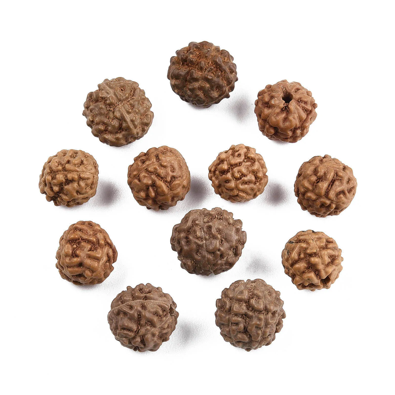 100pcs 6-9mm Undyed Natural Round Rudraksha Bodhi Beads for Meditation Tibetan Mala Buddhism Necklace Bracelet Jewelry Making