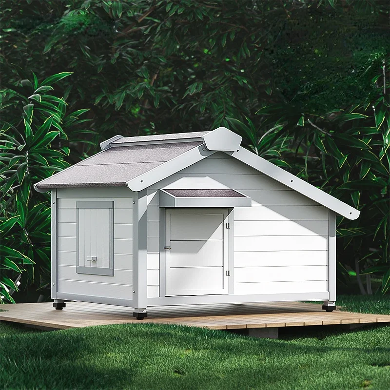 

Solid wood dog house outdoor rain and sun protection outdoor house kennel large kennel dog cage villa courtyard winter warmth