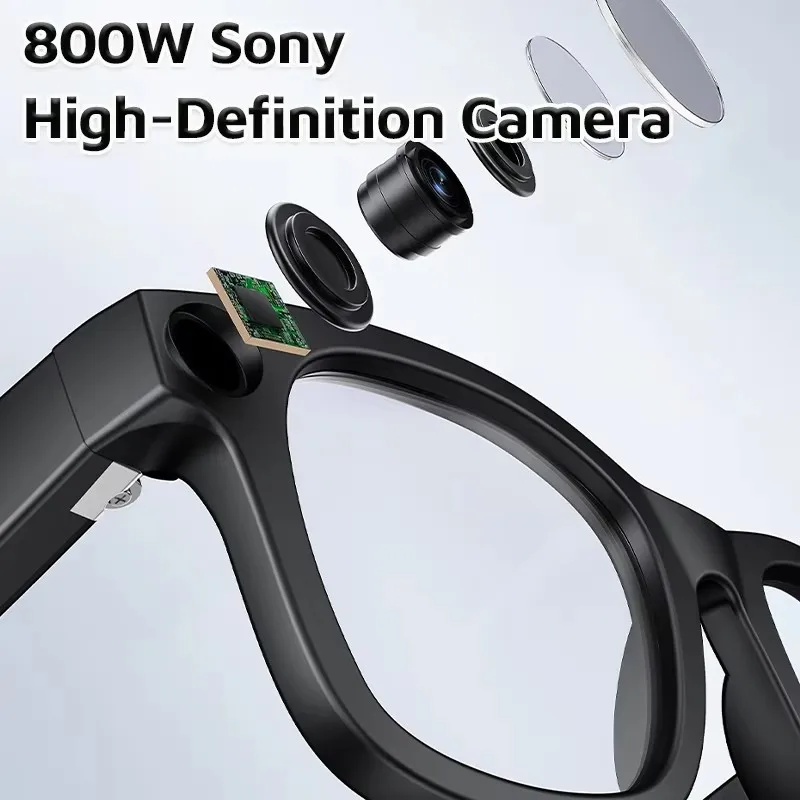 Okulary przeciwsłoneczne LIGE z stabilizacją obrazu, funkcją rozpoznawania głosu AI, redukcją szumów muzycznych, połączeniami Bluetooth i inteligentnymi funkcjami dla mężczyzn.