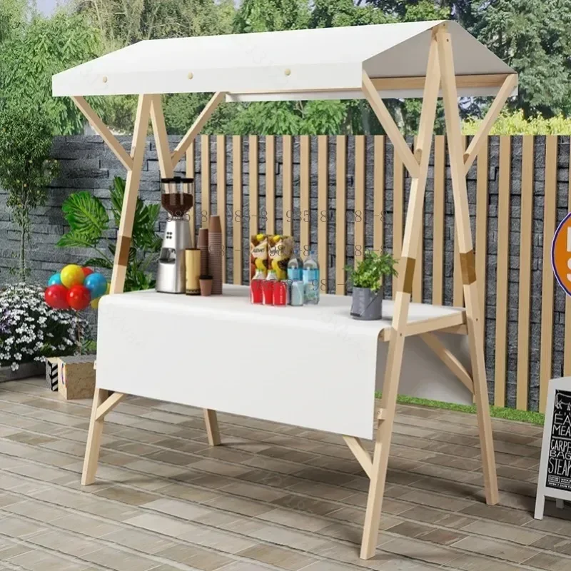 Custom Wooden Foldable Stall Trailer, Mobile Floating Booth for Street Food and Market Vending