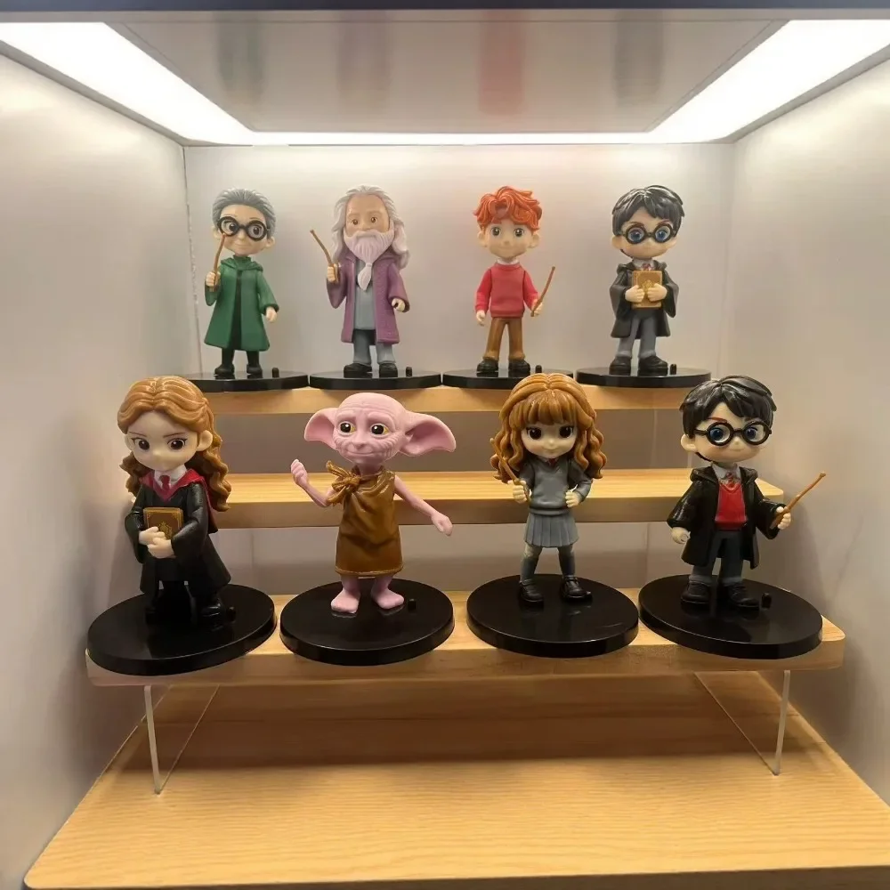 Harry Potter, juego de 8 figuras de PVC en versión Q, muñecas coleccionables del mundo mágico, adorno de escritorio, decoración para pasteles, juguete, regalo.