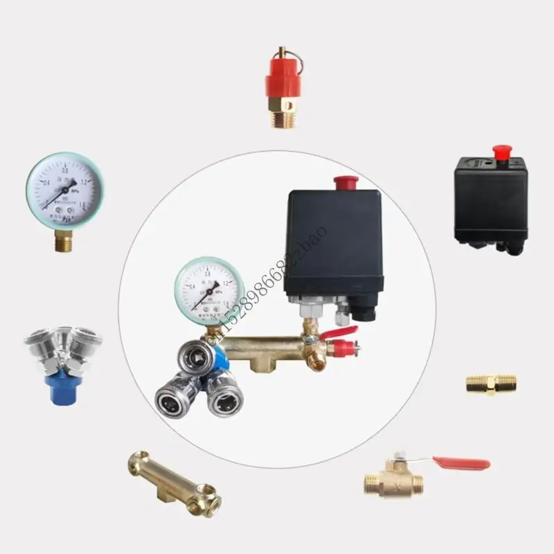 H7EA 8pcs Compressor Repair Tool with Reliable Pressure Measurement Tool & Valves Quick Fixing for Workshop or Garage Use