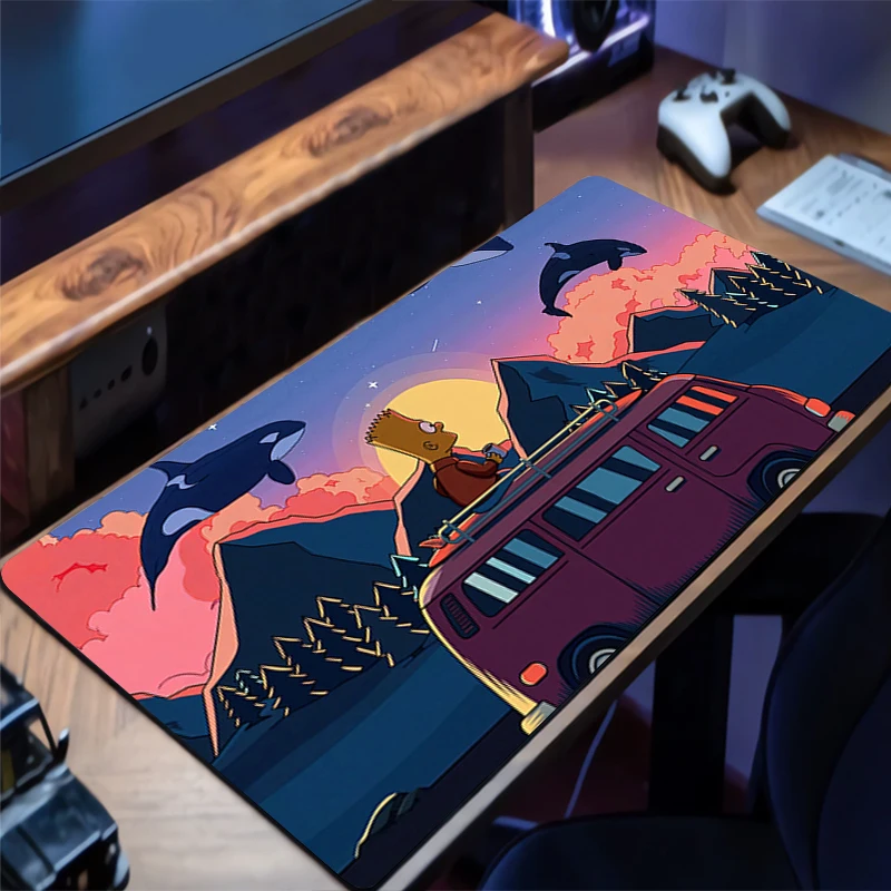 لوحة الماوس تصميم غير قابل للانزلاق S-simpson حصيرة مكتبية ملحقات الألعاب المحمولة حواف مخيطة للمنزل ولعبة للوحة ماوس الألعاب #1