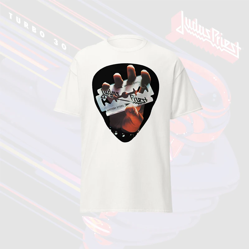 

Classic Rock T-shirt Men's Summer Cotton Casual Round Neck JUDAS PRIEST Graphic Print Heavy Metal Women's Rock Short Sleeve Top