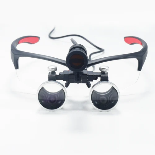 Imagen 2 del producto Lupas dentales 2,5/3,5X lupa laboratorio médico lupa Binocular faro 5W embalaje de tela por separado