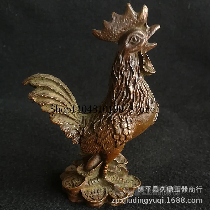 Antique brass and copper ornaments, including small figurines of chickens and ingots, wholesale Wholesale of copper zodiac chick