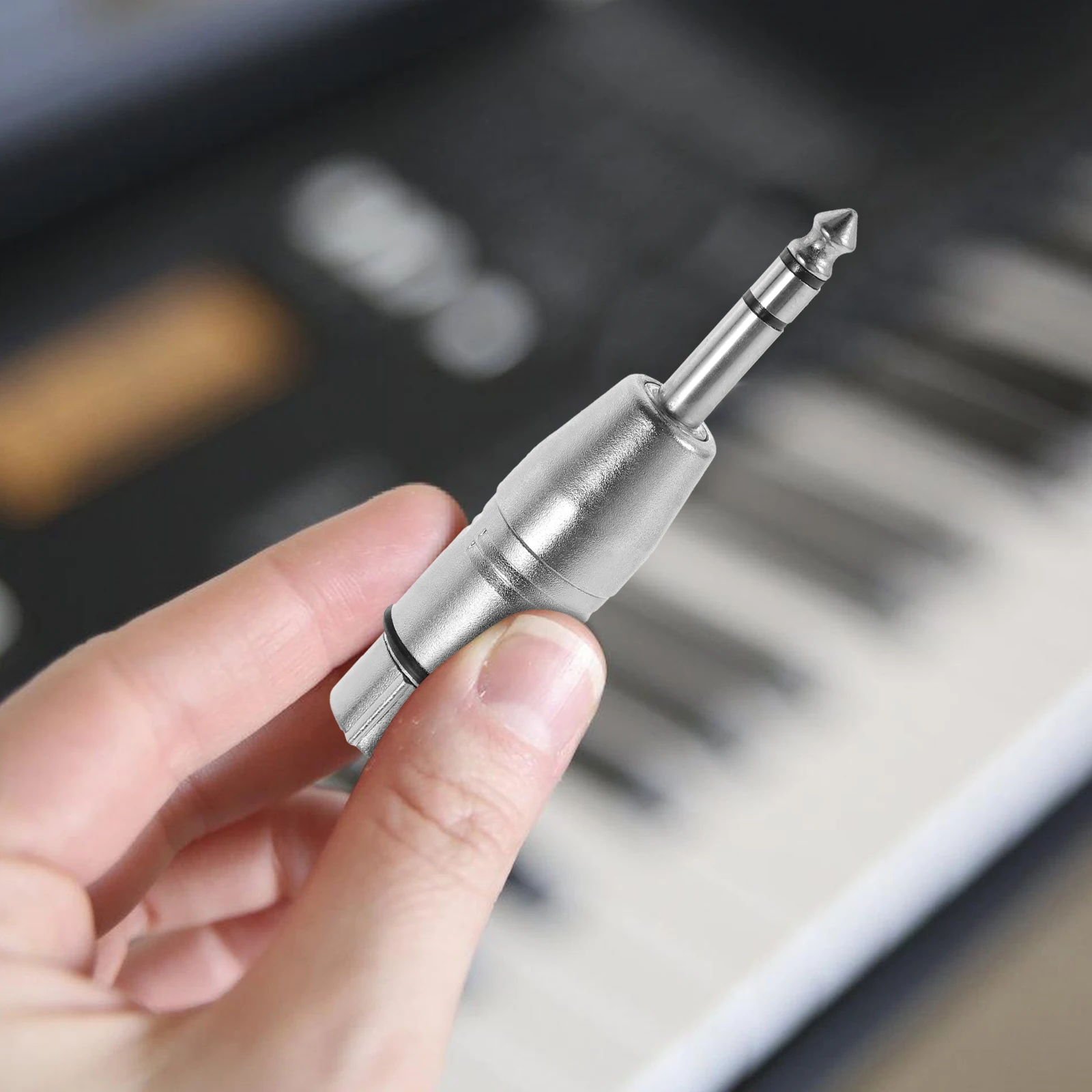 

2Pcs Audio Adapter 1/4 to XLR Female TRS Converter 6.35mm Silver Zinc Alloy Microphone Accessory Compatibility