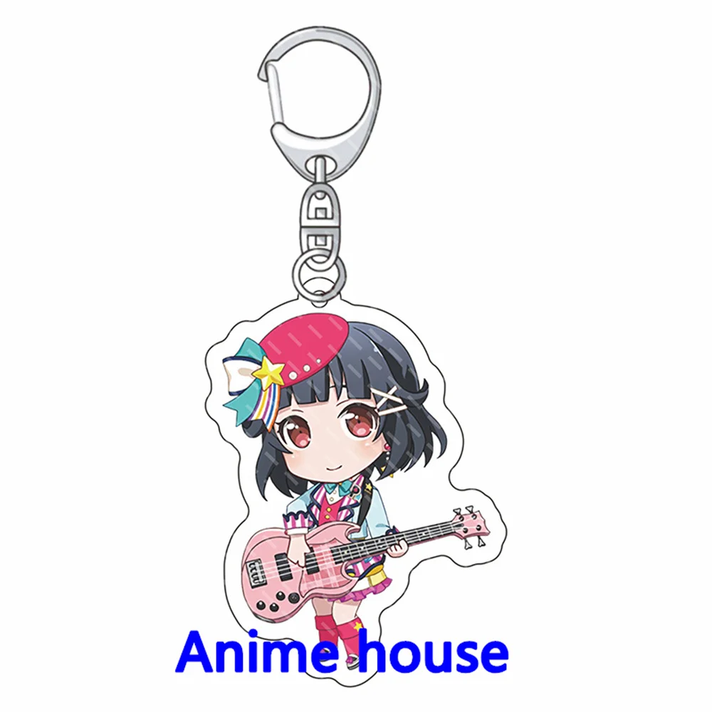 BanG Dream! Keychain Toyama Kasumi Ran Mitake Cute Figures Acrylic Key Chain Ring Holder Otaku Gift School Bag Charm Accessories