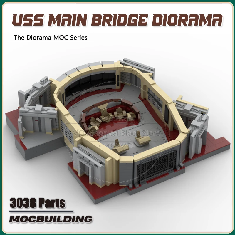 USS Enterprise D Main Bridge Model MOC Building Blocks The Next Generation Bridge Diorama Technology Bricks Creative Toys Gifts