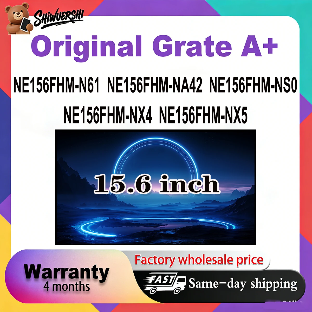 

Новый ЖК-экран для ноутбука A+ 15,6 дюйма, тонкий, модели NE156FHM N61, NE156FHM NA42, NE156FHM NS0, NE156FHM NX4, NE156FHM NX5