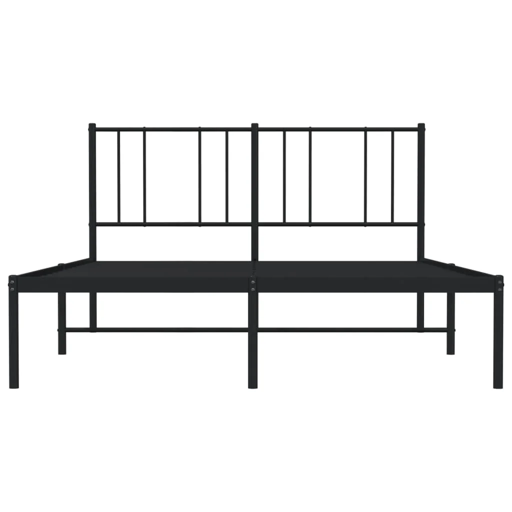 Metall bett rahmen mit Kopfteil schwarz 140x190 cm stabil langlebig einfacher Bett rahmen für Schlafzimmer