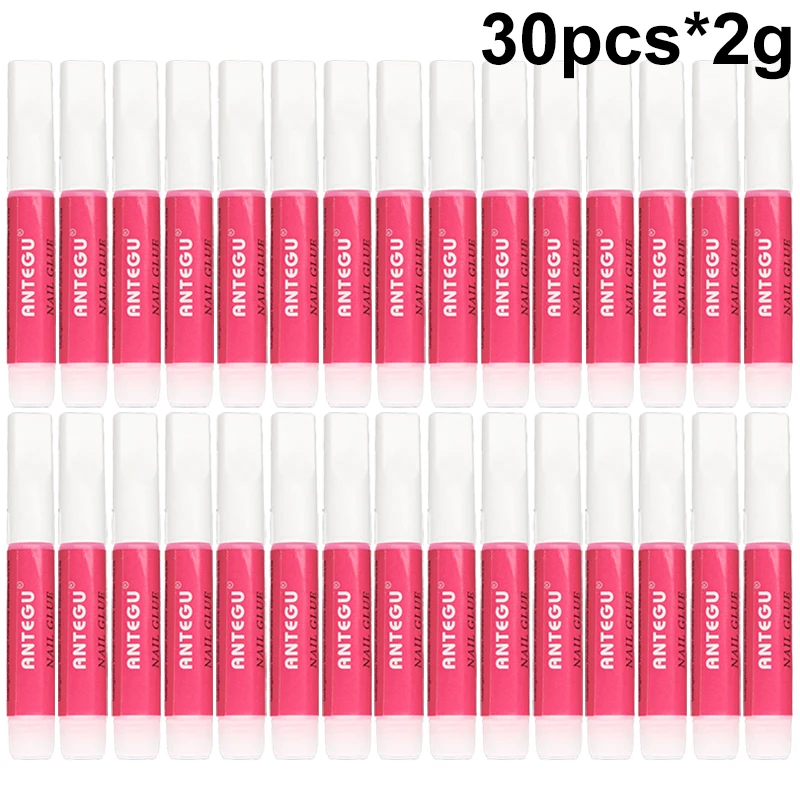 กาวติดเล็บ 2 กรัม สำหรับมืออาชีพ แห้งเร็ว ติดทนนาน 1/5/10/20/30/50/100 ชิ้น สำหรับติดเล็บปลอม อุปกรณ์ตกแต่งเล็บ คริสตัล กาวเจล