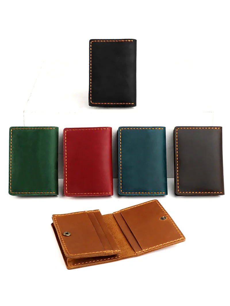 Hot Selling Slim Minimalist RFID Blocking Genuine Leather Wallet for Men Functional with Anti-Theft Polyester Lining Money Clip