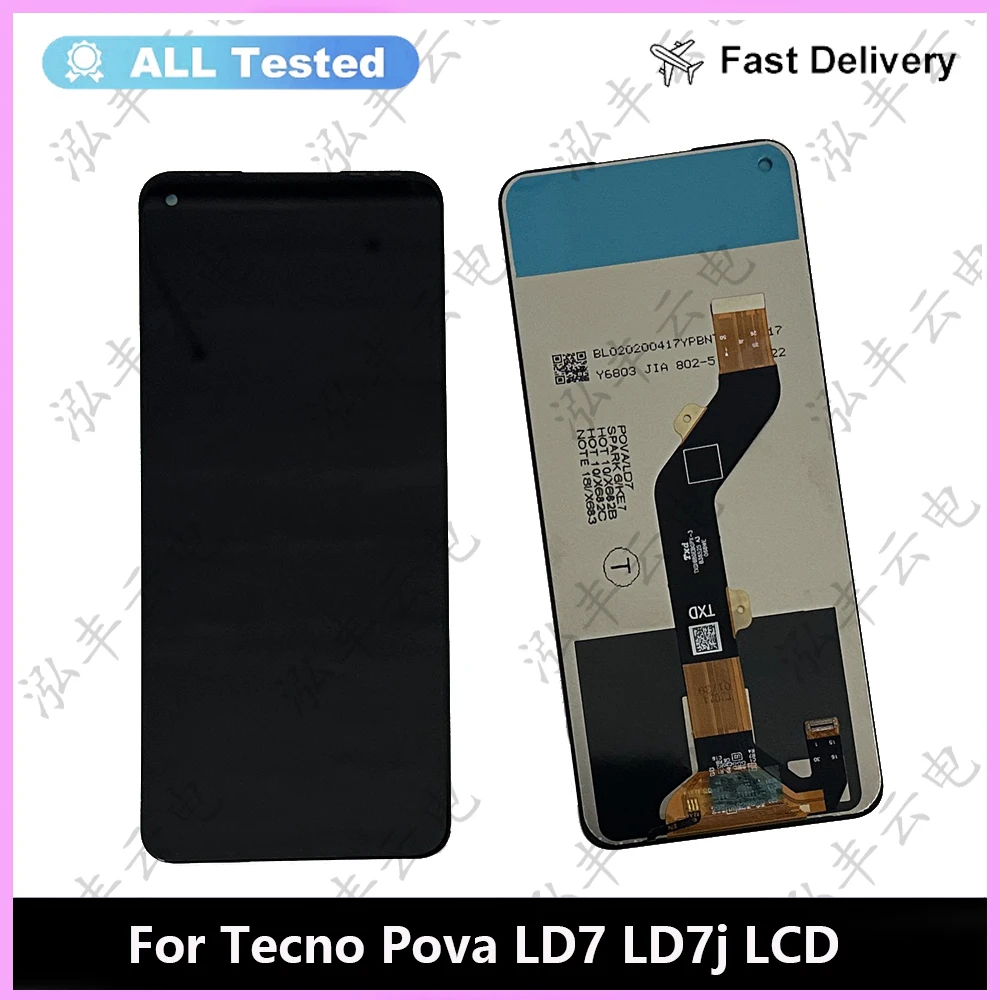 Black 6.8 Inch For Tecno Pova LD7 LD7j LCD Display Touch Screen Digitizer Assembly Replacement parts lcd sensor