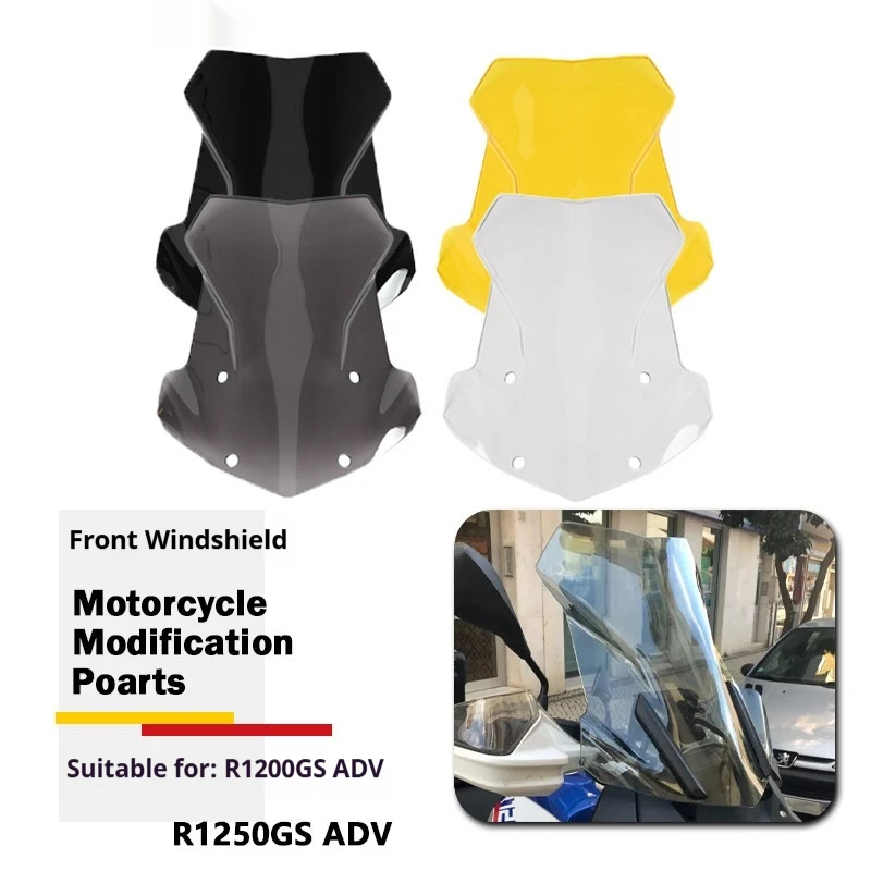 For BMW R1200GS R1250GS Taller Windshield 3mm Thick Touring Anti Buffeting No-Drill Accesorios Moto