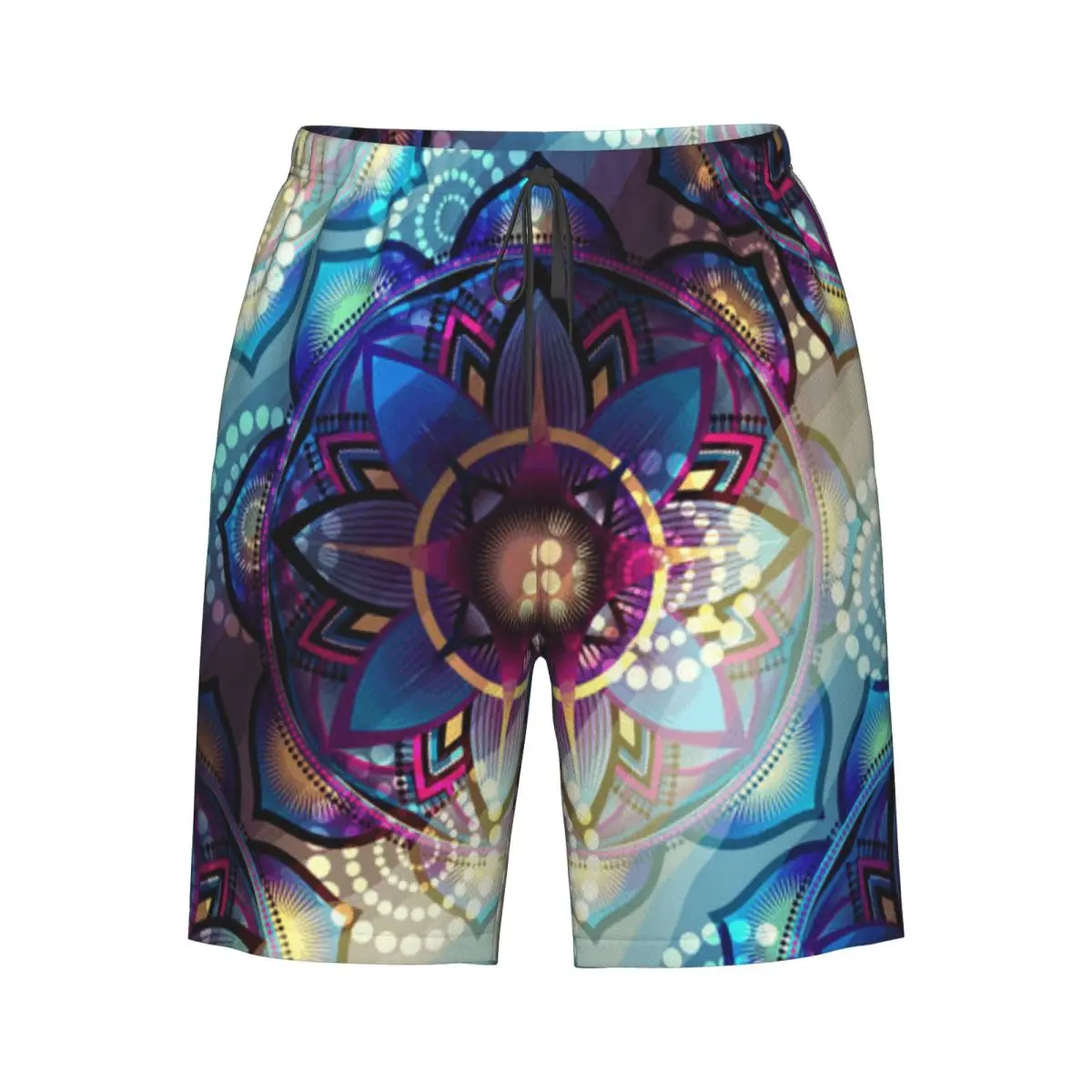 

Men's Swimming Shorts Lotus Gradient Diagonal Mystic Geometric Alchemy Trippy Trunks Beach Wear
