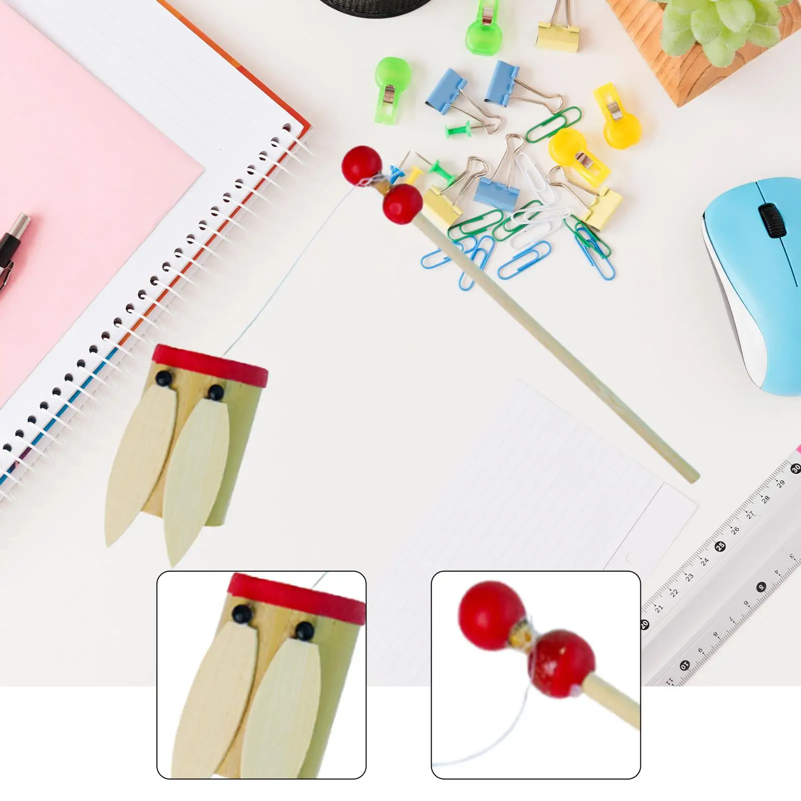 Kids Sound Maker Toy Bamboo Cicada Noise Maker Science Educational Musical Instrument Learning Toy for Children Autism Sensory