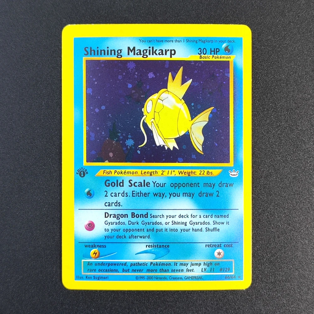

DIY Pokemon Cards Neo Revelation 1st Edition Shining Magikarp Gyarados Secret Ho-oh Entei Holo English Collection Game Card