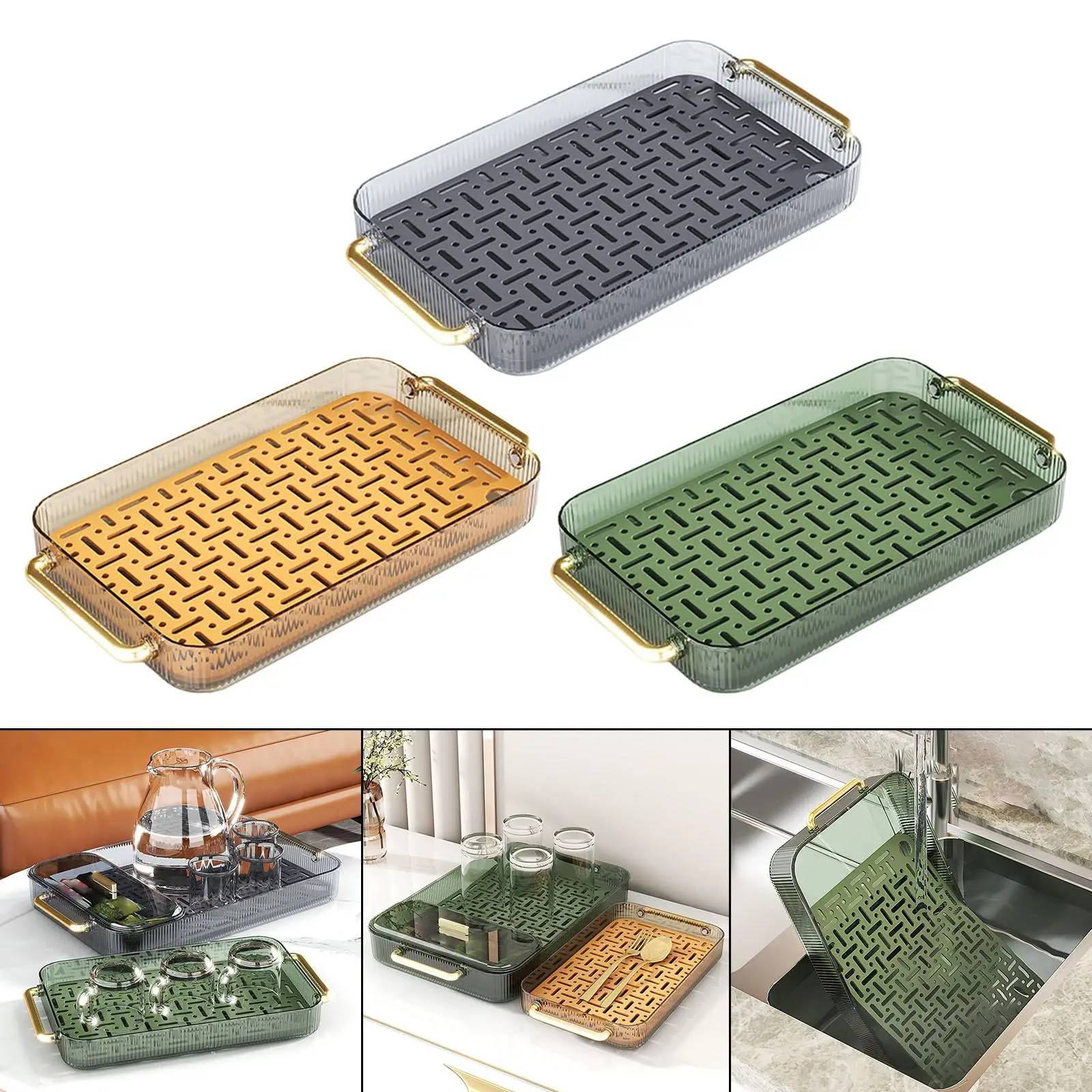 Plateau de service de Drainage, tasse d'eau, plateaux de vidange de fruits, support de stockage de fruits et légumes
