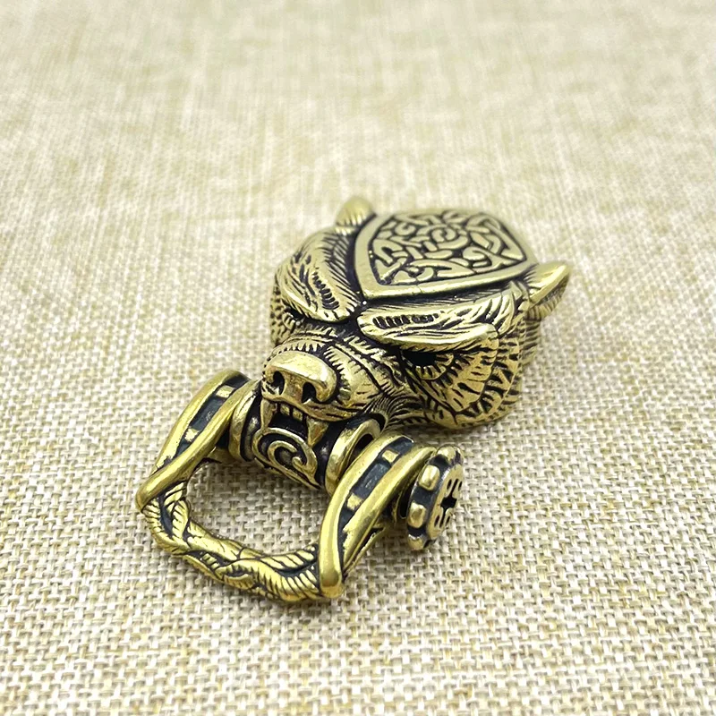 Brass Bear Head Buckle EDC Outdoor DIY Woven Paracord Survival Bracelets Supplies Accessories Retro Umbrella Rope Lanyard Beads
