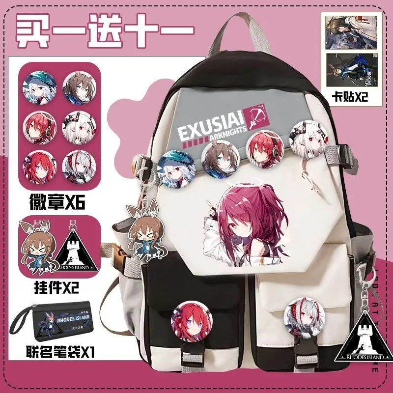 Arknights Anime Game Collaboration Merchandise Amiya Unisex Elementary And Middle Backpack Large Capacity School Bag Anime