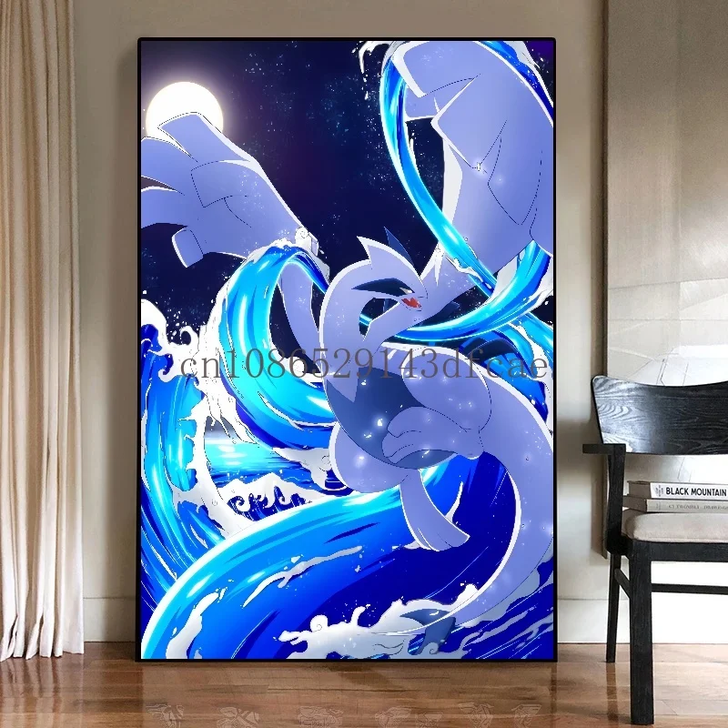 Японское аниме периферийные устройства Pokemon Lugia плакат Декор картина настенное искусство акварель холст живопись современный декор комнаты подарки для детей