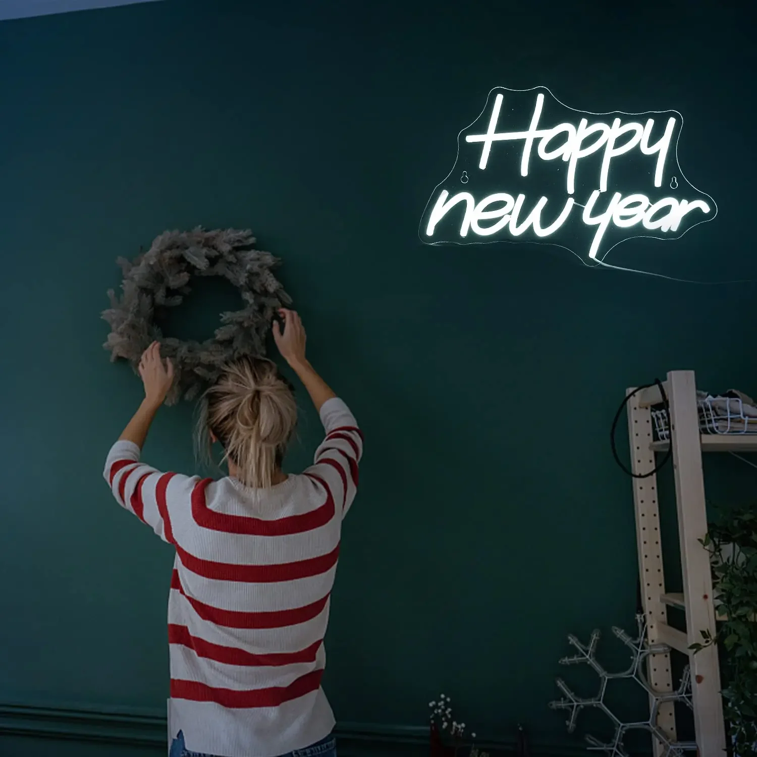 

Happy New Year Neon Sign Party LED Lights for Wall Decor for Home, Bedroom Room Winter Christmas Happy New Year Party