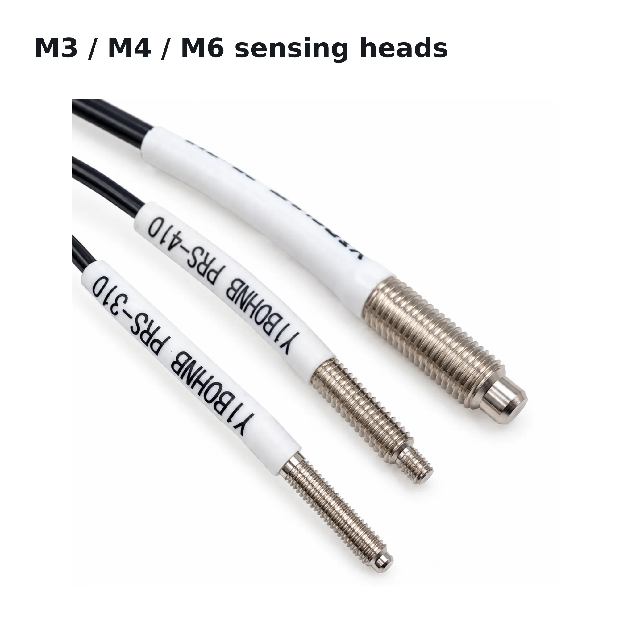 Fiber Optic Sensor Heads M3 M4 M6 1m 2m 3m Diffuse Reflective PRS310 PRS410 PR610 Optional FV V21 NPN Amplifier for Automation