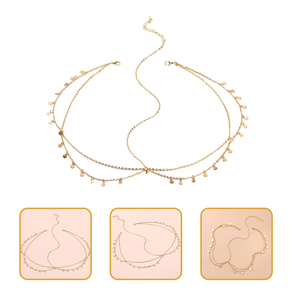 

2Pcs Head Chain Ethnic Style Stylish Hairband Chain Comfortable Stable Wear for Women Ceremonies Prom Celebrations