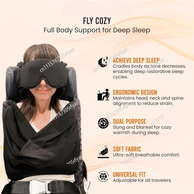 3 In 1 Travel Neck Pillow Headrest With Eye Mask Adjustable Airplane Sleep Mask Long Flight Travel Comfort Support view 3