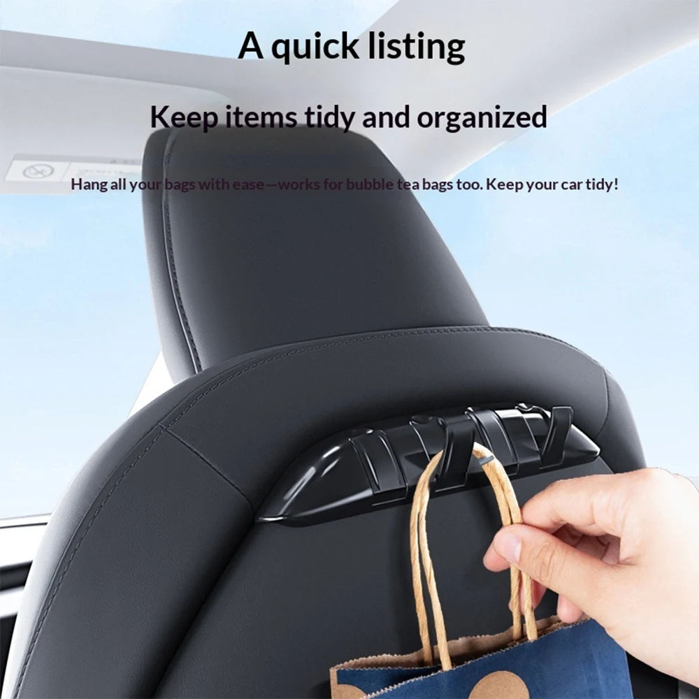 For Old Tesla Model Y 2020-2024 Seat Backrest hidden Hook Front Seat Hanger ABS Storage Rack Model 3 Highland Car Accessories