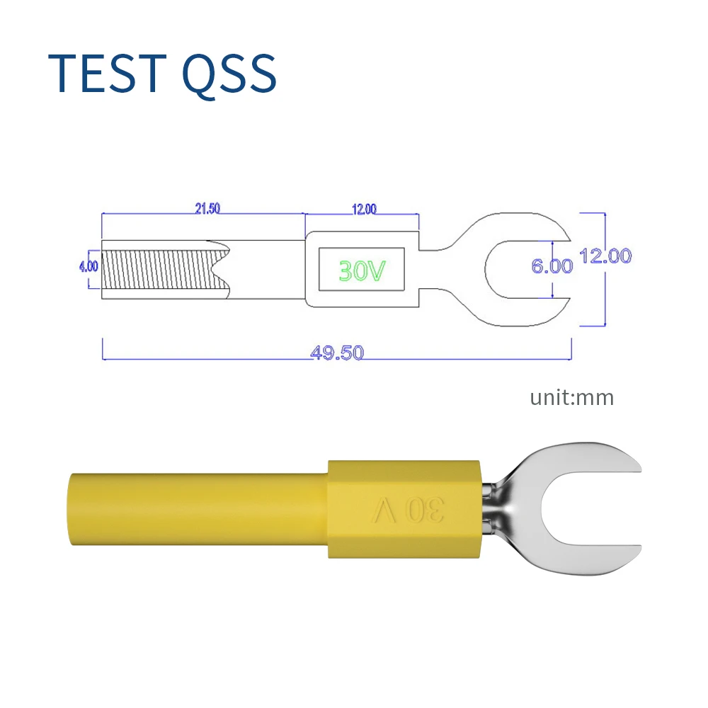 QSS 10PCS 6MM Insulated Fork Spade U-Type Wire Connector Electrical Crimp Terminal Y Spade Plug Copper Banana Socket 4MM Q.20016