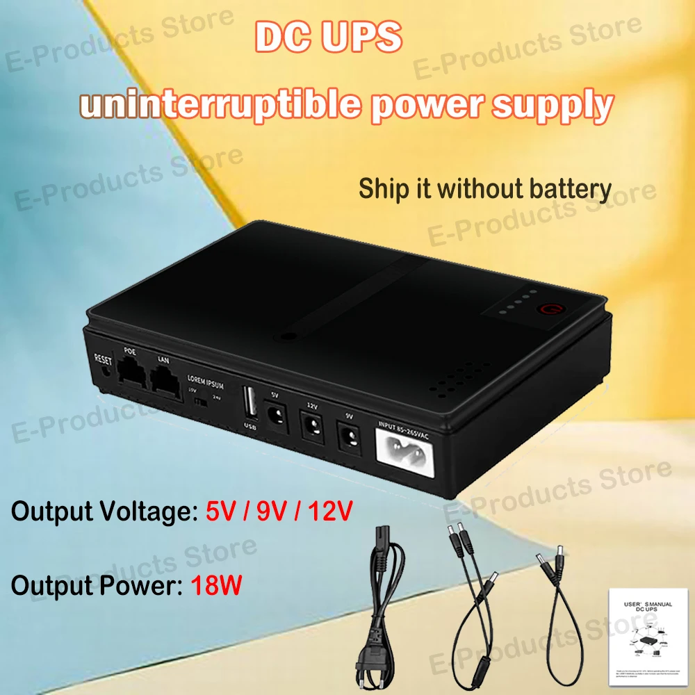 Portable Mini DC UPS 18W 5V/9V/12V Uninterruptible Power Supply For Router Monitor Access Control Phone Backup Power Adapter EU